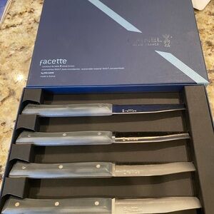 Facette Stainless Steel Steak Knives Set by - Gray